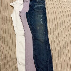 Lucky Brand Women's Skinny Jeans in Blue, White, and Lavender